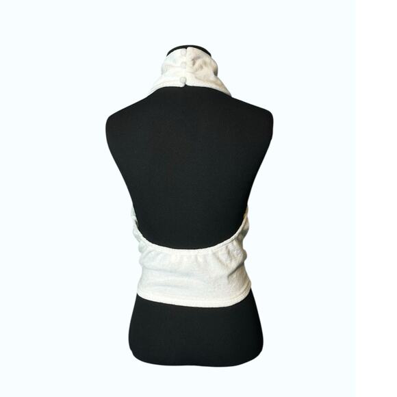 Beige Botany white crossed halter top size small - Picture 2 of 16